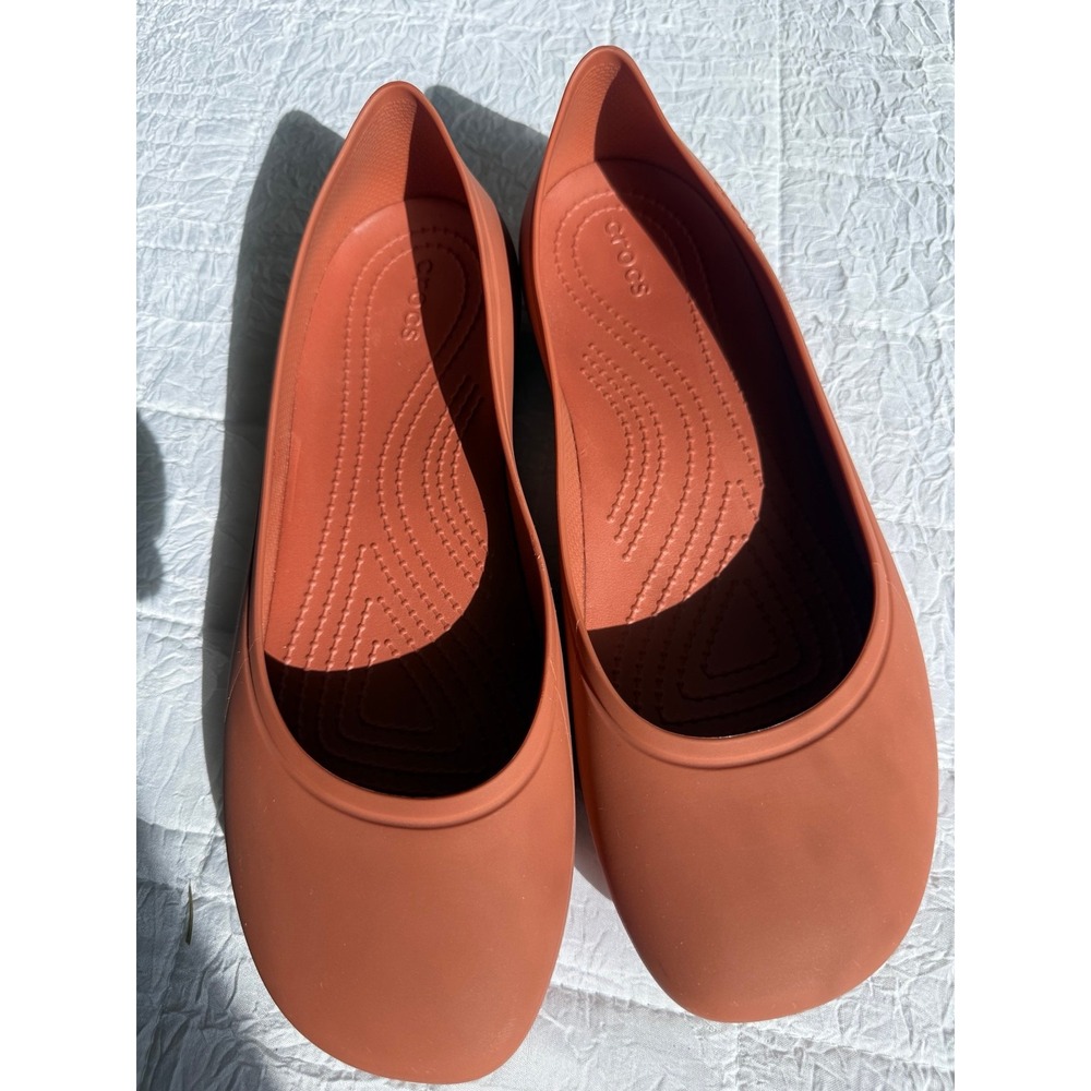 Crocs Brooklyn Flat Terracotta Orange Ballet Shoes Womens Size 10 209384